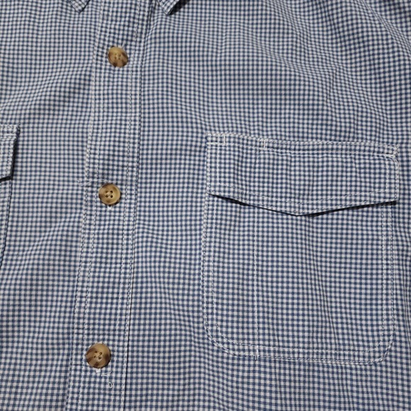 Duluth Trading Co Mens 2XL Shirt Blue Check Short Sleeve Button Down - Picture 2 of 10
